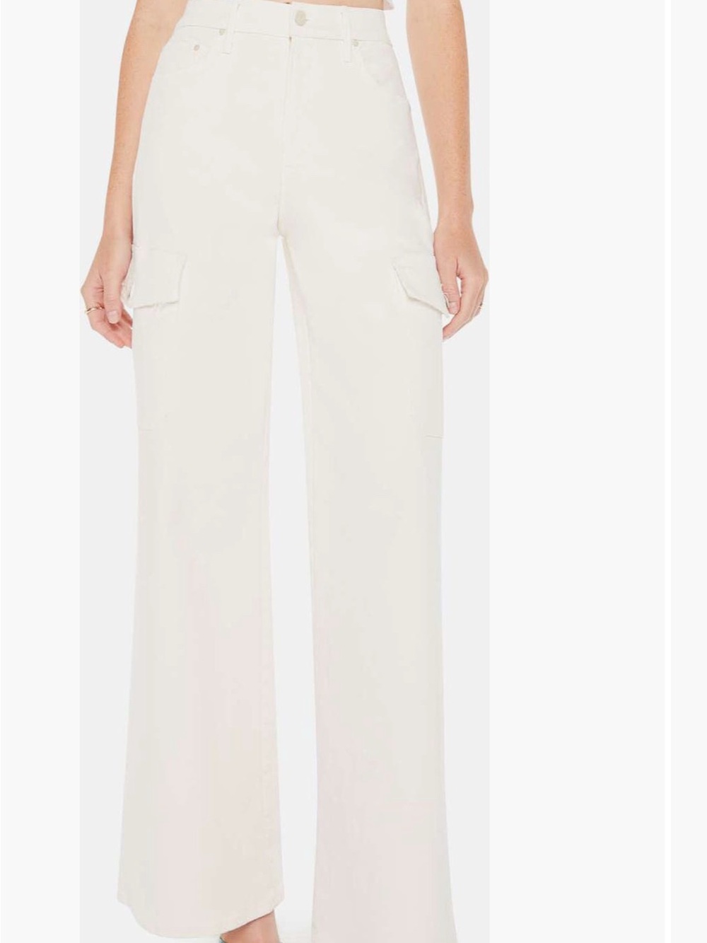 MOTHER The Undercover Cargo Sneak Jeans in Cream Puffs